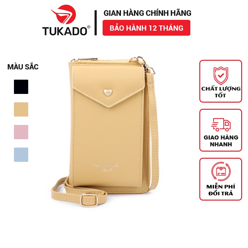 Túi Đeo Chéo Nữ Đeo Vai TAILIAN Đựng Điện Thoại Logo Trái Tim Dễ Thương Da Cao Cấp Cực Đẹp Giá Rẻ TL38 - Tukado