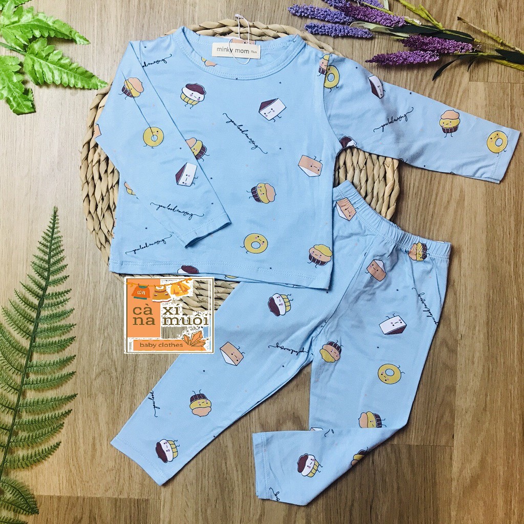 (HOTSALE) SALE [HÀNG LOẠI 1] Bộ MINKY MOM thun lạnh dài tay cao cấp hoạ tiết huơu sang xịn bé trai, bé gái