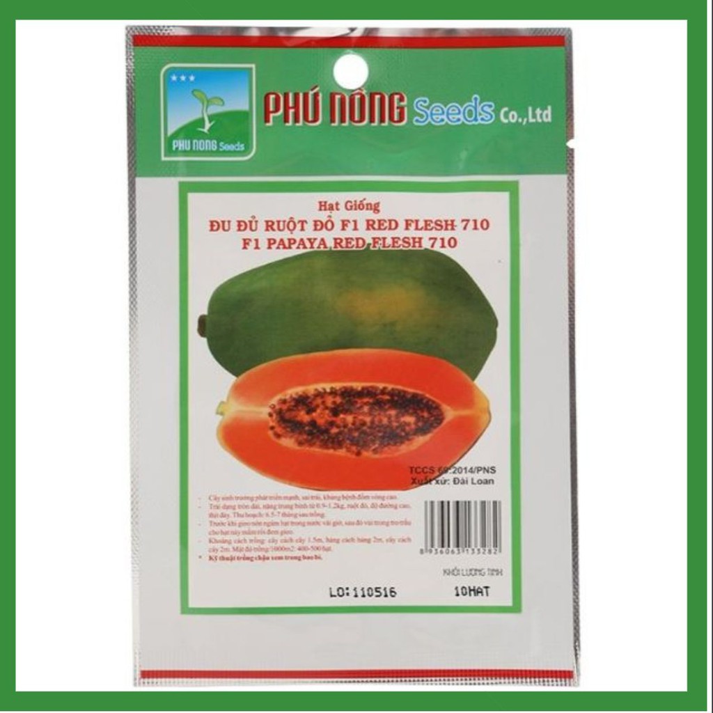 Hạt giống đu đủ ruột đỏ (10 hạt )