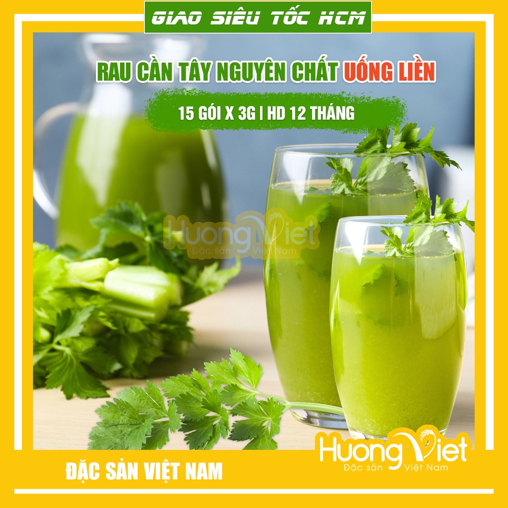 Bột cần tây nguyên chất We Fresh- Quảng Thanh, hộp 15gói x 3g, đẹp dáng sáng da, giảm cân, trẻ hóa cơ thể, giúp ngủ ngon