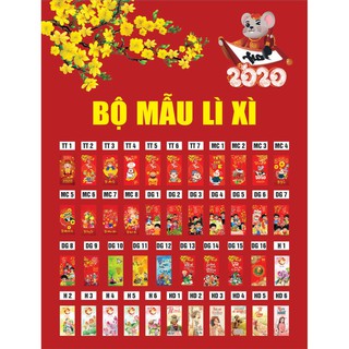 [SỈ GÍA XƯỞNG - HÀNG CHỌN MẪU] com bo 50 bao lì xì + mẫu bao lì xì mẫu mới hot nhất năm 2020