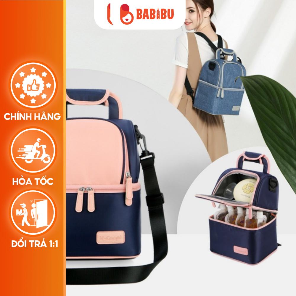 Ba Lô Bỉm Sữa,Tiện Lợi  V-Coool, Balo Giữ Nhiệt Bảo Quản Sữa Mẹ, Đa Năng,Thời Trang Babibu