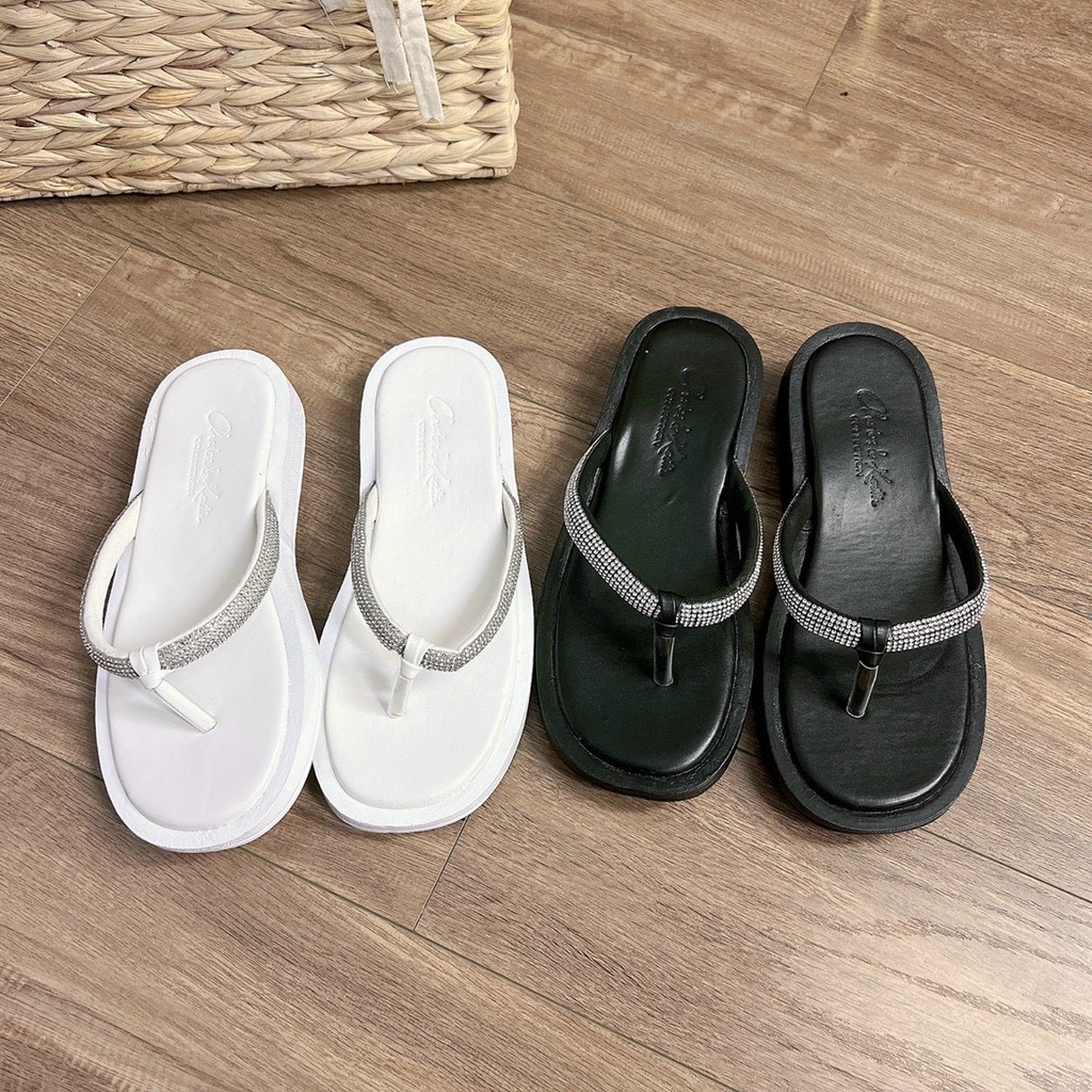 DÉP KẸP BÁNH MÌ QUAI MẢNH ĐÁ ĐẾ DÀY 2cm ĐI BIỂN SIÊU ĐẸP