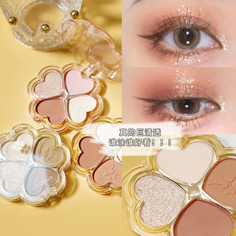 Phấn mắt trang điểm 4 màu mẫu mới cỏ bốn lá LEXINA bảng phấn mắt màu xinh xắn PK305