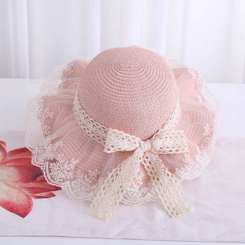 Nón Cói Rộng Vành Kiểu Công Chúa Thời Trang Mùa Hè Cho Bé Gái 3-6 Tuổi 4-5 Tuổi