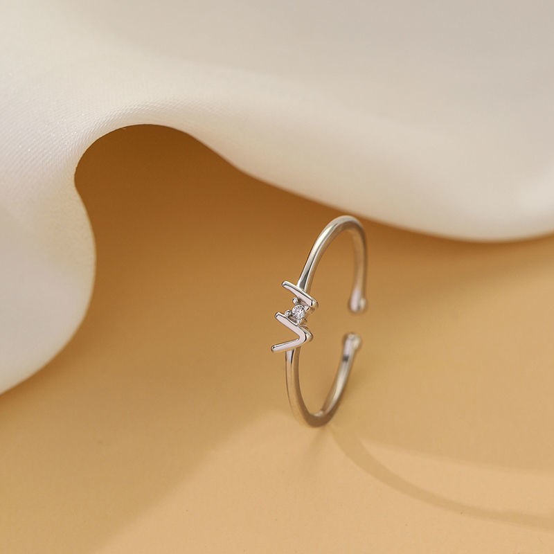 Nhẫn bạc hình chữ W trang sức đeo tay thời trang cho nữ