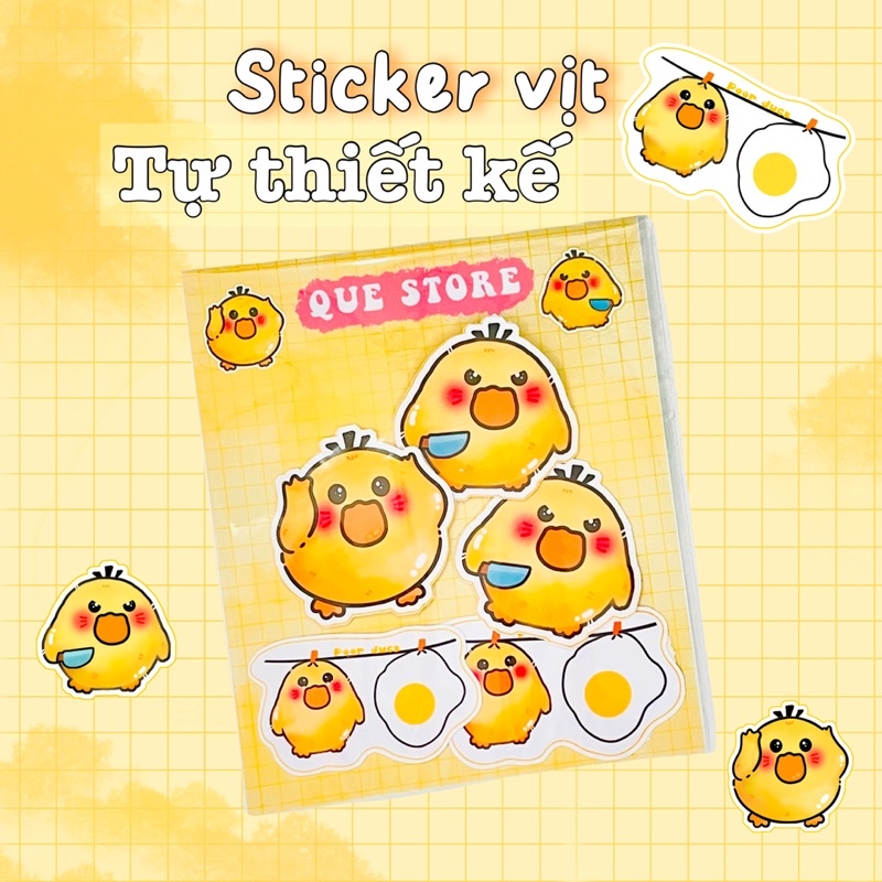 Sticker Vịt Miếng Dán Trang Trí Sổ QUE STORE thiết kế