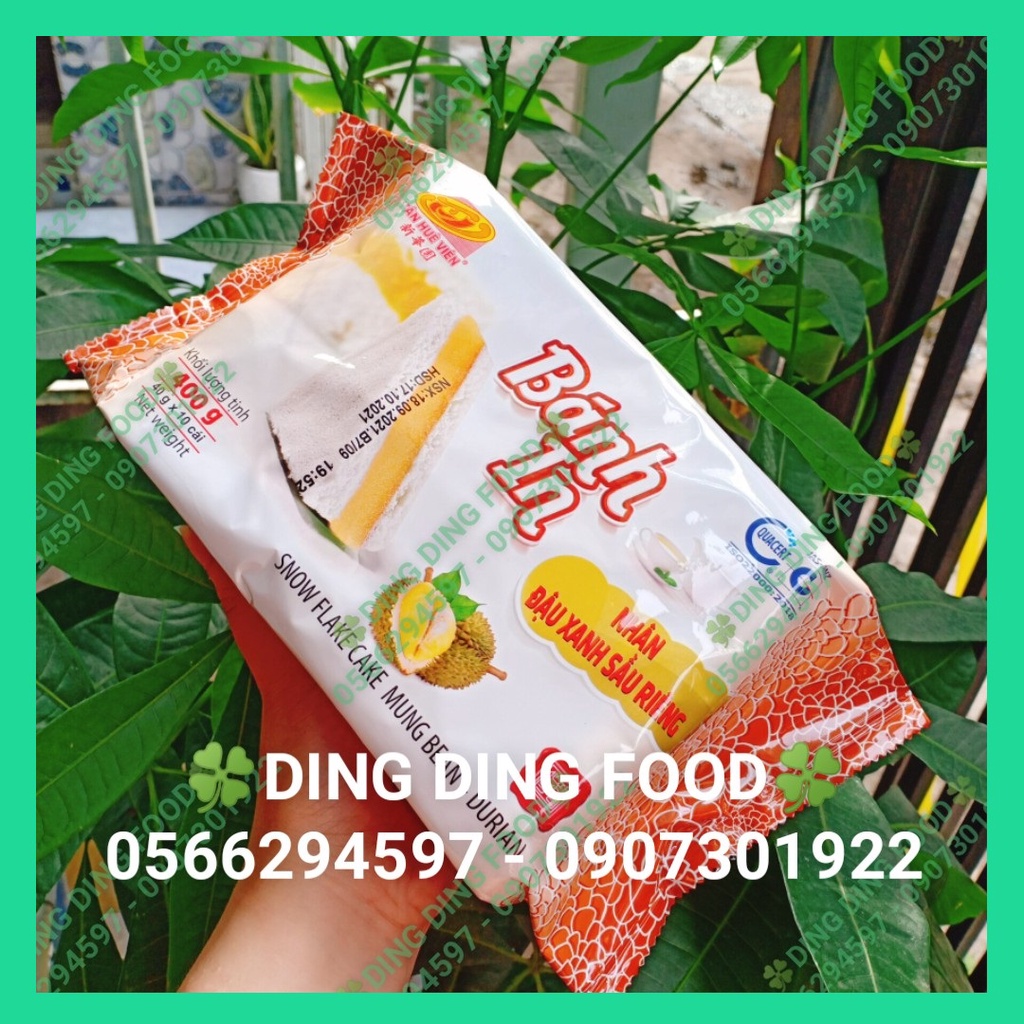 Bánh In Nhân Đậu Xanh Sầu Riêng 400g [10 BÁNH] Tân Huê Viên | Bánh In Sóc Trăng| Ăn Vặt| Ăn Chay - DING DNG FOOD