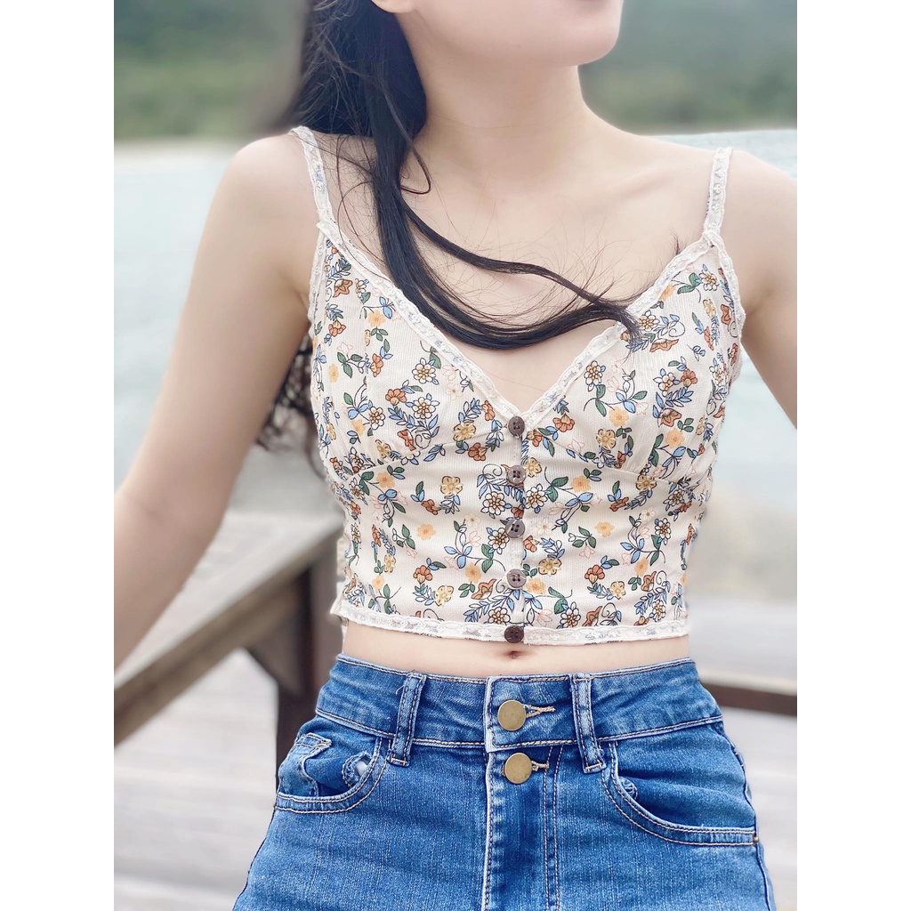 Áo Meraki croptop - Là Hoa