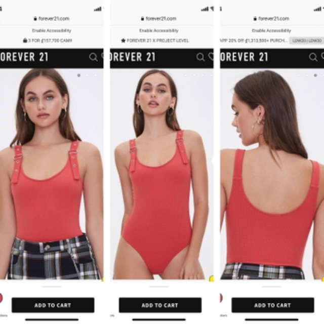 BODYSUIT 2 DÂY PHỐI KHOEN THUN GÂN DÀY DẶN F21 | BigBuy360 - bigbuy360.vn