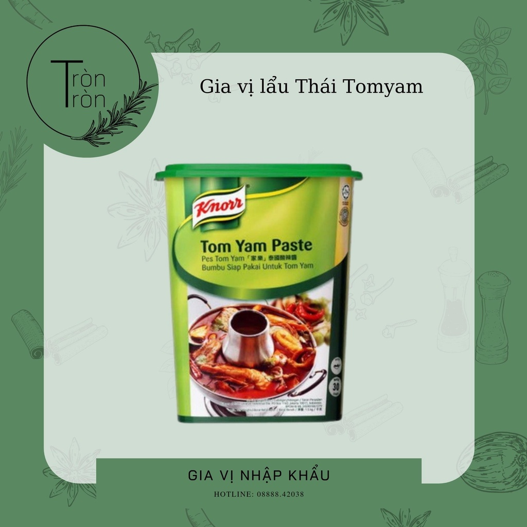 KNORR Gia vị lẩu Tomyam/ Tomyum paste Thái Lan- 1.5Kg nguyên liệu nấu ăn lẩu cốt dừa lẩu chua cay hải sản sốt