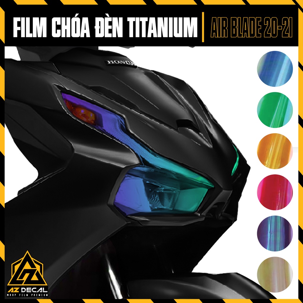 Film Dán Choá Đèn Titan Đổi Màu Xe Airblade 2020 - 2021 | Decal Dán Đèn Xe AB Đủ Màu Xanh, Tìm, Vàng, Hồng...