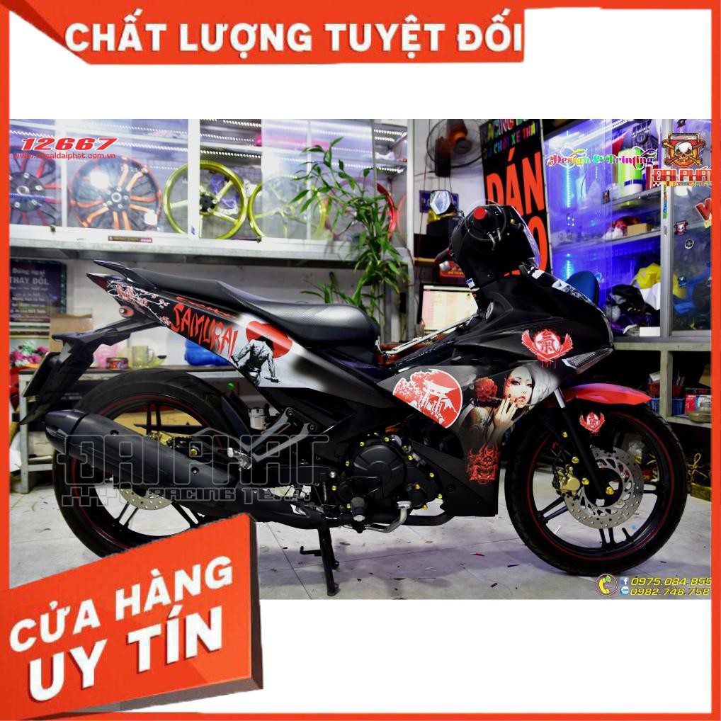 Tem Exciter 150 Samurai Đỏ Đen Nhám