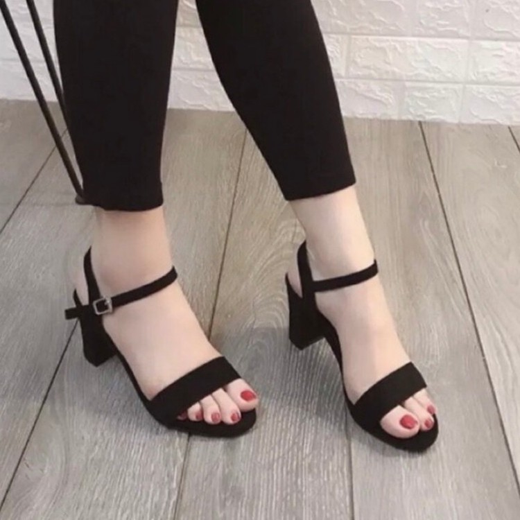 Giày cao gót 5cm 7cm quai ngang hở gót