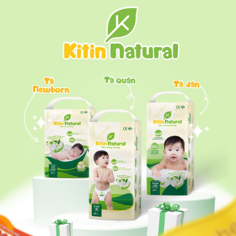 {Tách lẻ} Bỉm/Tã dán/quần Kitin Natural NB56/S50/M44/L40/XL38/XXL36/XXXL34