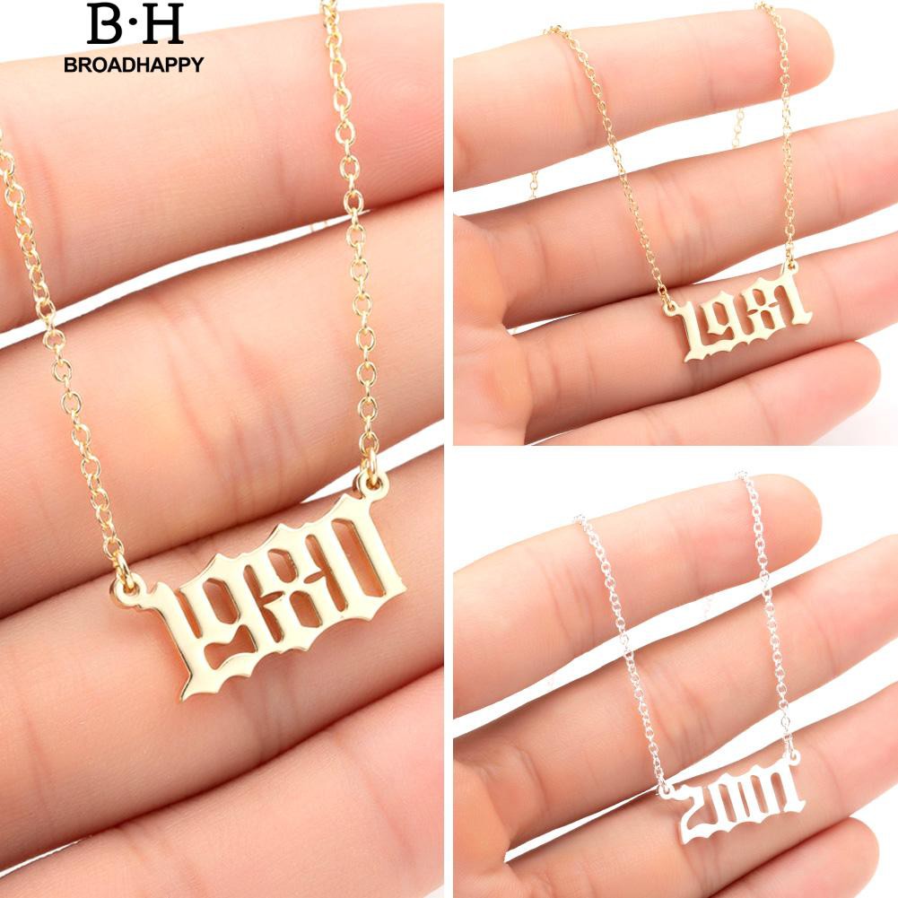 Dây Chuyền Mặt Hình Chữ Số 1980-2019 Bằng Thép Không Gỉ