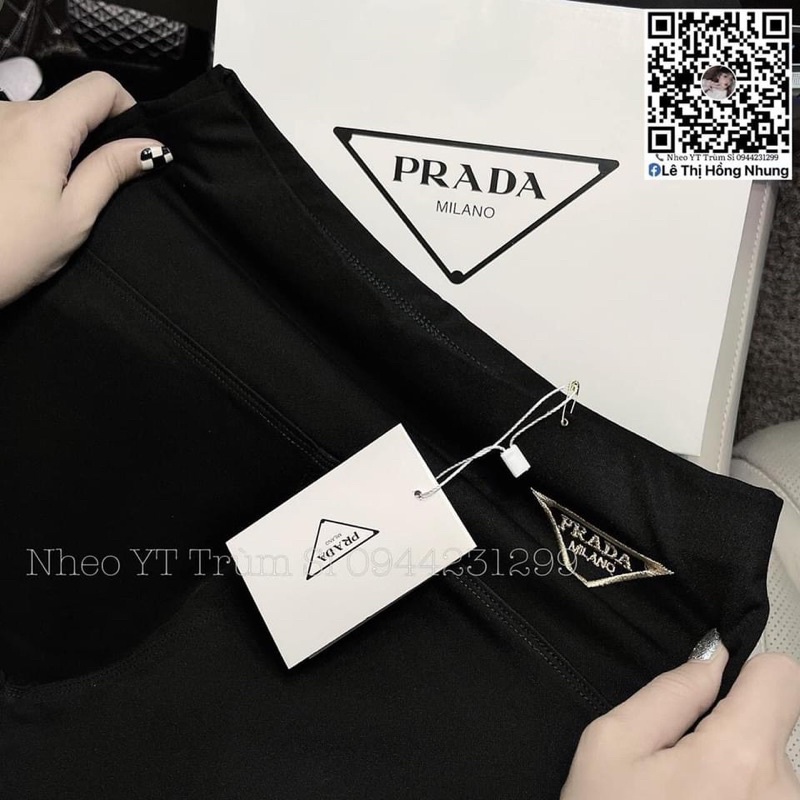 QNU145 - QUẦN LEGGING NỮ ĐEN CẠP PRADA HỘP TRẮNG | WebRaoVat - webraovat.net.vn