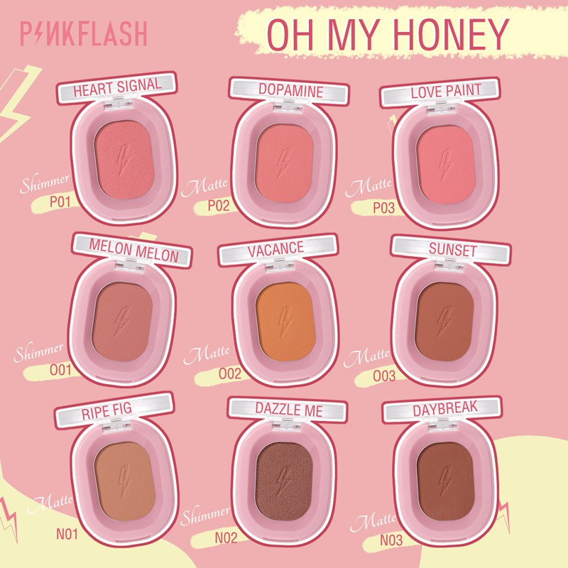 Phấn Má Hồng PINKFLASH Ohmyhoney Màu Sắc Tự Nhiên Làm Nổi Bật Đường Nét Khuôn Mặt 1 Piece 30g