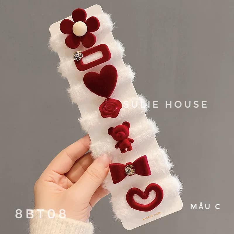 Set 7 chun buộc tóc lông thỏ - 8BT08