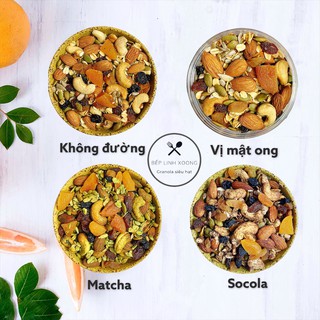 500g Granola 7 loạt hạt - Ngũ cốc giảm cân, ăn kiêng, eatclean homemade - Vị mật ong/trà xanh/socola -Bếp Linh Xoong