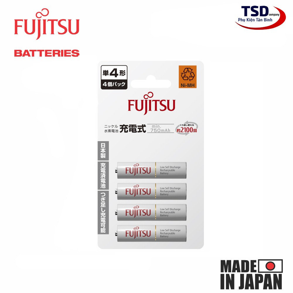 Vỉ 4 Viên Pin AAA Fujitsu 750mAh Chính Hãng Made in Japan