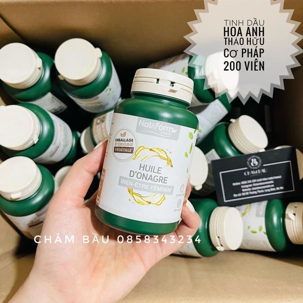 Tinh dầu hoa anh thảo hữu cơ Pháp NAT & FORM mẫu mới 200 viên | Thế Giới Skin Care