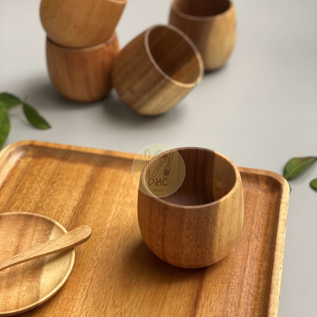 Cốc gỗ Keo  tiện dụng, sang trọng, đẹp mắt DHC Decor