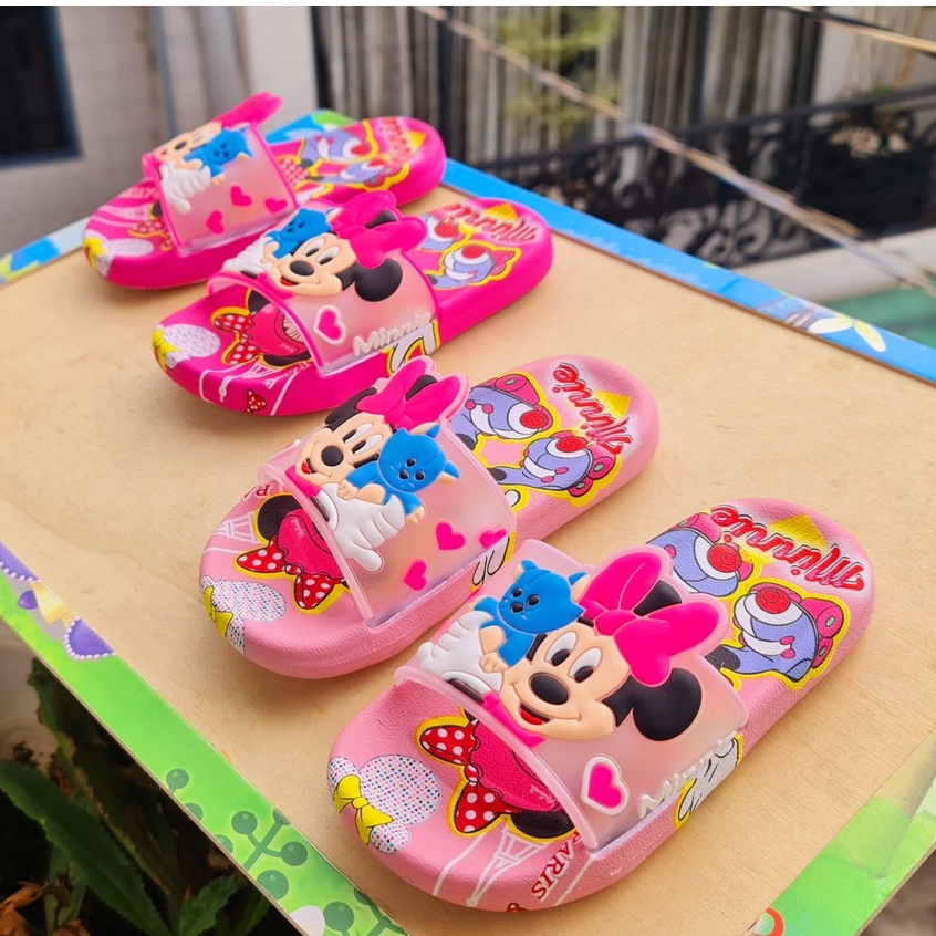 Dép cao su mềm quai ngang hình chuột micky cho bé gái