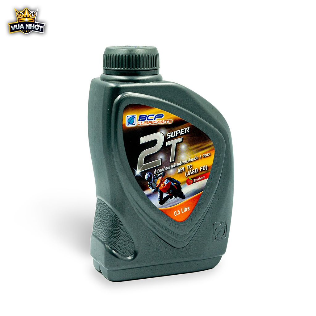 Dầu nhớt xe 2T thơm mùi dâu  BCP SUPER 2T – TC/FD – 0.5 Lít - Nhớt xe máy nhập khẩu Thái Lan