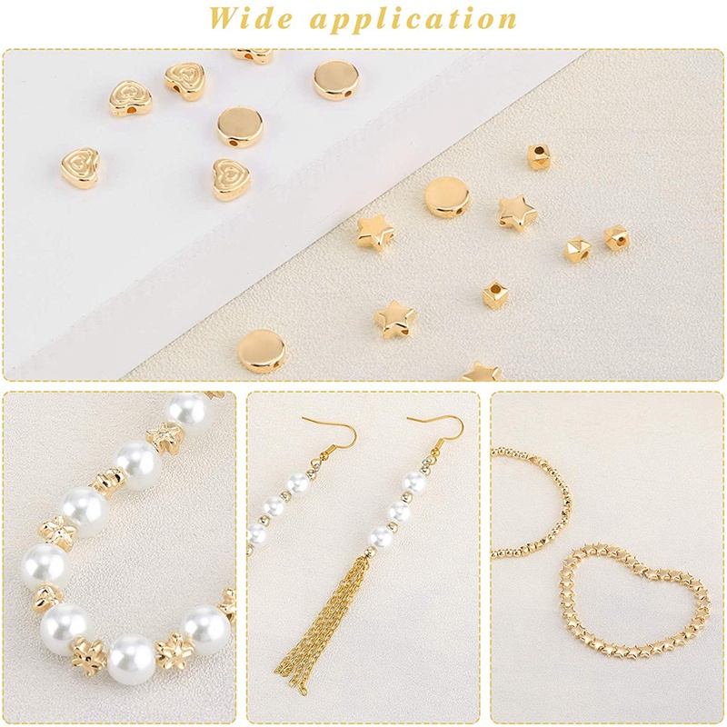 Bộ 1200 Hạt Xỏ Lỗ Dùng Để Làm Trang Sức Với 6 Hình Dạng Khác Nhau