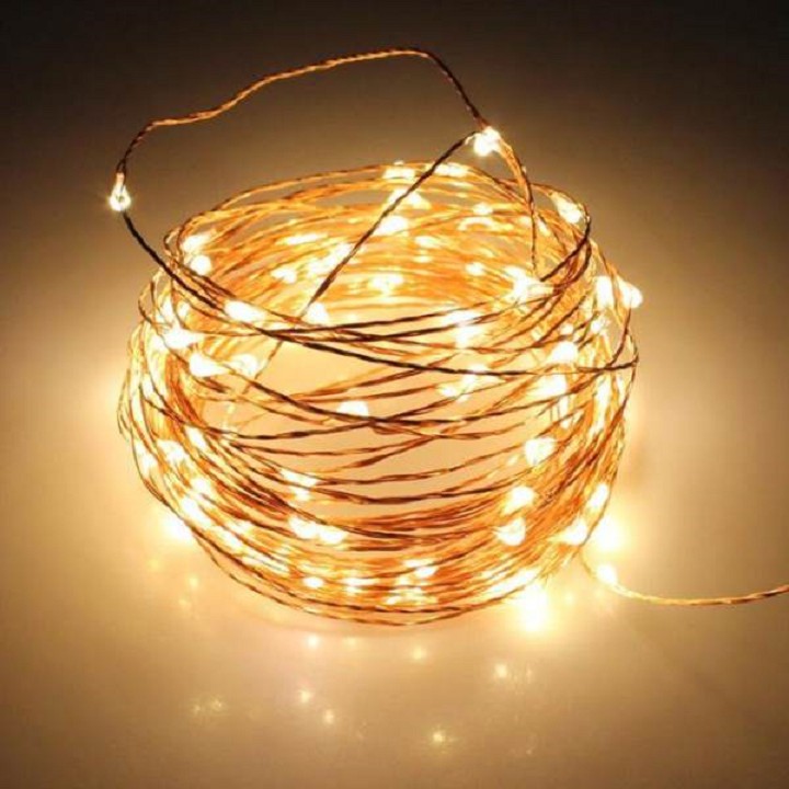 Xài pin AA) Dây Đèn Led Đom Đóm Chipsbling Fairy Lights 2m 20 bóng vàng nắng trang trí phối cảnh