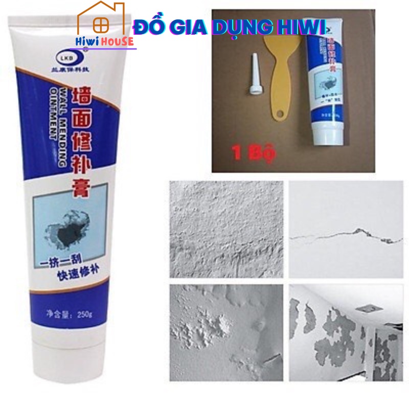 Keo Vá Tường Chống Thấm LKB 250gr - Trám Trét Vết Nứt Khe Hở Tường - Chống Mốc Ẩm Làm Sạch Tường