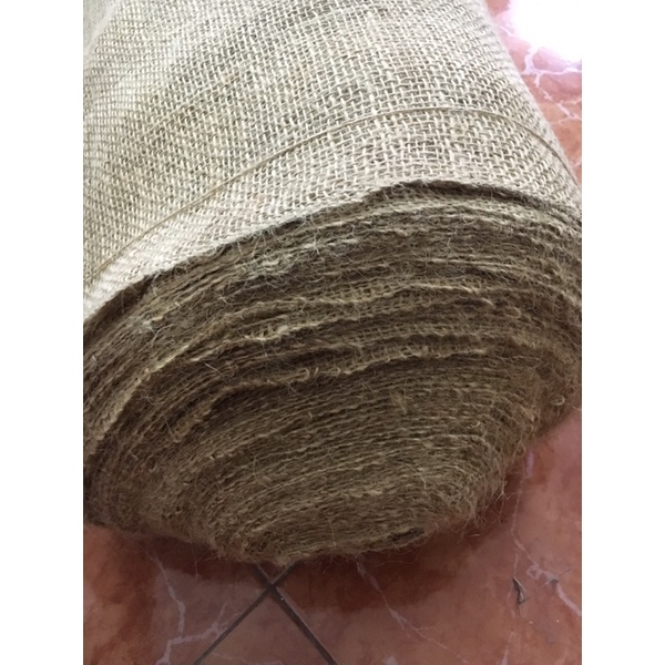 Vải canvas sợi đay thưa decor rèm trần, trang trí vintage