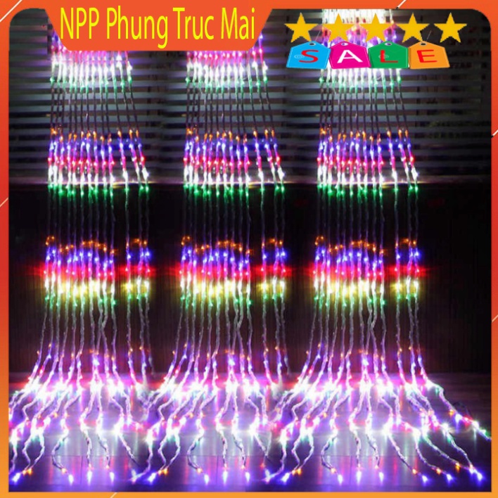 Bộ Đèn Led Thả Rèm Mưa Rơi/ Thác Nước - Đèn Nháy Thả Mành, Trang Trí Cây Đẹp Lung Linh