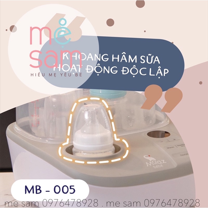 máy tiệt trùng sấy khô hâm sữa 3in1 mb005 moazbebe