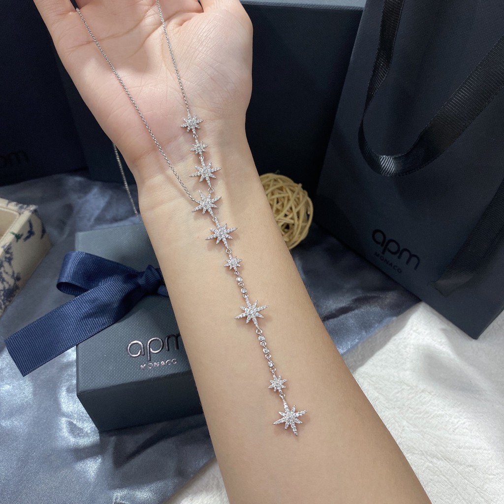 Vòng cổ mặt ngôi sao sáu cánh phong cách thời trang cổ điển