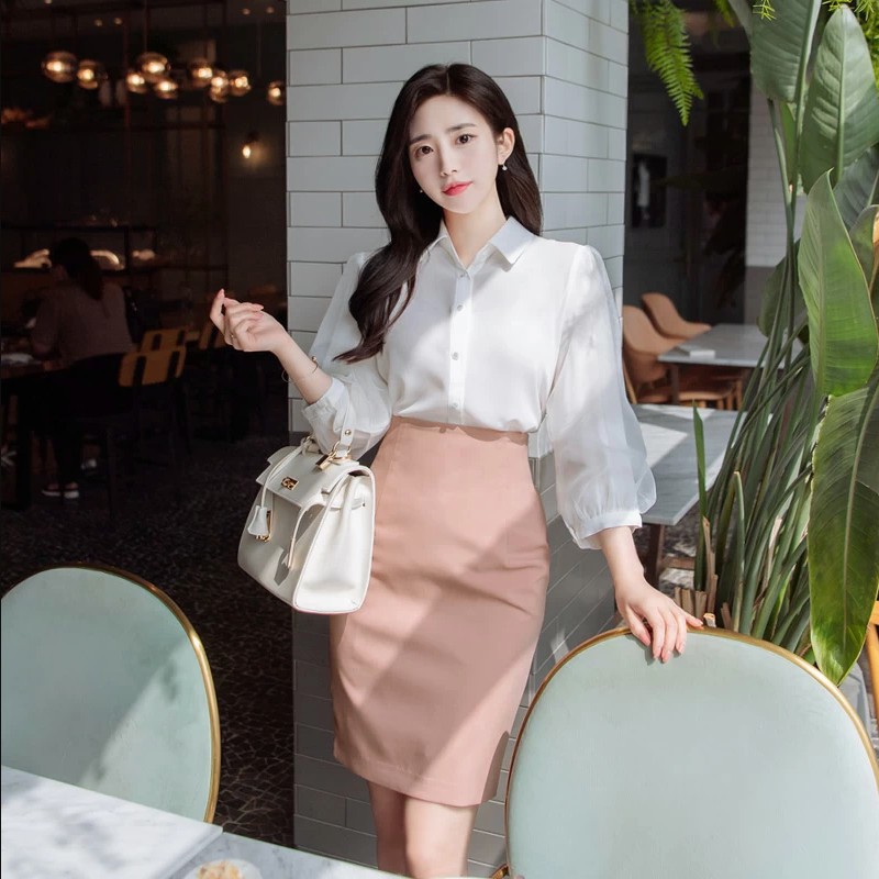 [Mã FASHIONG30 hoàn 15% tối đa 30K xu đơn 150K] Áo Sơ Mi Nữ Công Sở Xuu Design, Áo Sơ Mi Tay Lỡ Phối Voan TK20.01 Lộ Cúc