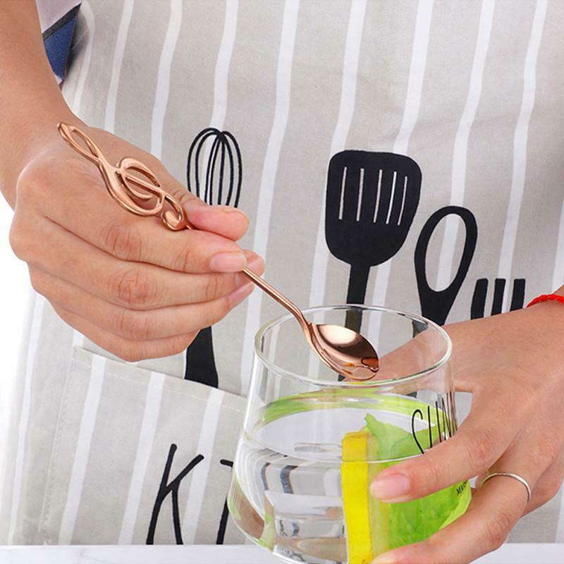 1Pc Musical Note Shaped Coffee Spoon Coffee Stirring Scoop Stainless Steel Milk Tea Drink Cafe Scoop