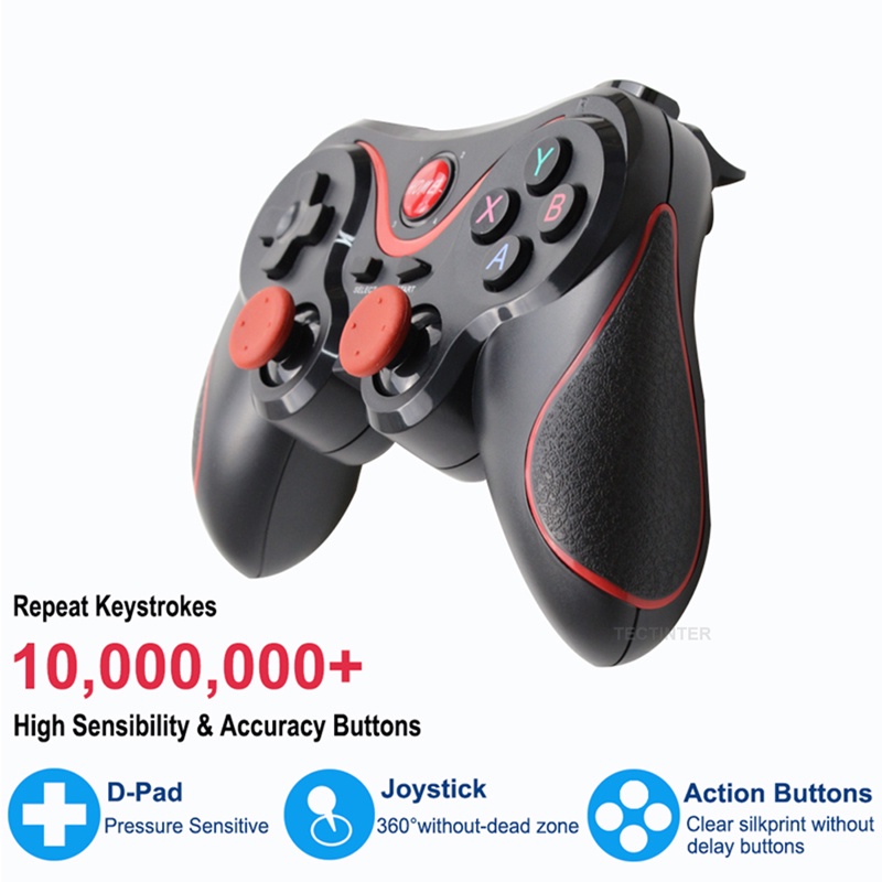 Tay Cầm Chơi Game Bluetooth T3 X3 BT3.0 Dành Cho Điện Thoại / Máy Tính Bảng / Điện Thoại Giá Đỡ