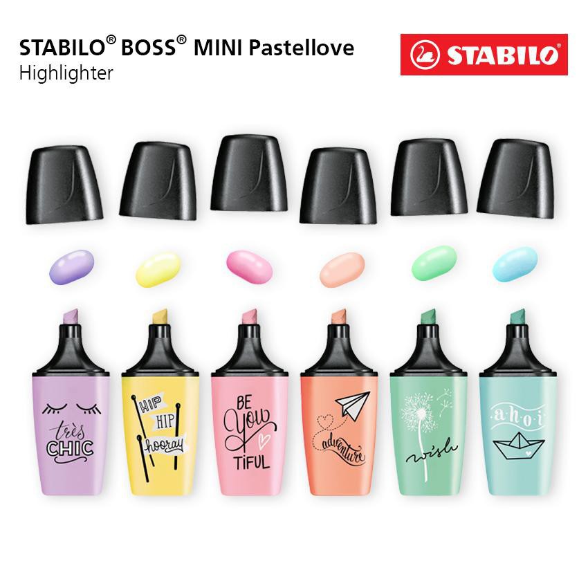 Bút đánh dấu highlight Stabilo Boss Mini pastel 6 màu [SALE SẬP SÀN]