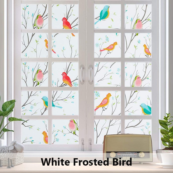 [Mã LIFEHLDEC giảm 10% đơn 99k] Privacy Window Film Sticker Opaque Non-Adhesive Pure Frosted Bird Window Film