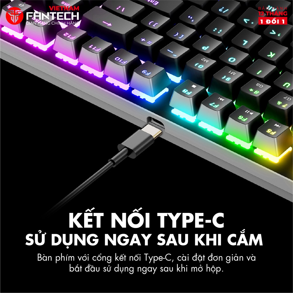 Bàn Phím Cơ Gaming FANTECH MAXFIT87 MK856 Blue/Red Switch Đèn Led RGB Full Anti Ghosting - Hàng Chính Hãng