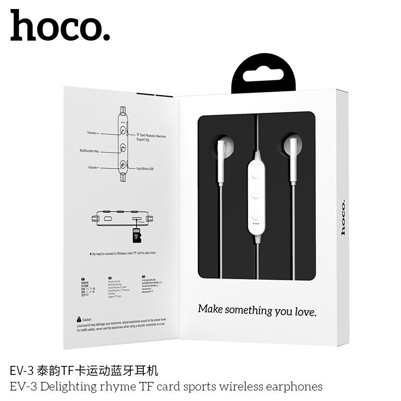 Tai nghe bluetooth nhét tai Hoco EV-3 V5.0 Hỗ trợ khe gắn thẻ nhớ - Hàng chính hãng