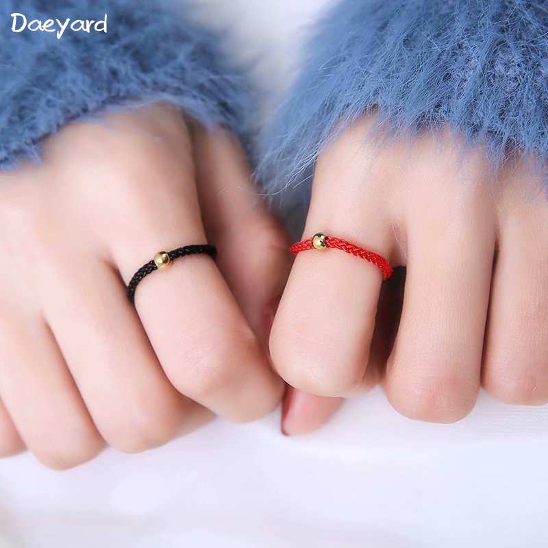 Vòng Dây Bện Đính Hạt Vàng Đen Đơn Giản Thời Trang Cho Cặp Đôi / Bạn Bè