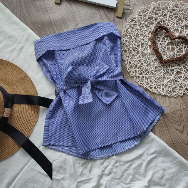 [Rẻ vô địch] Áo kiểu ống cột nơ eo dáng peplum, hình thật ảnh bìa | BigBuy360 - bigbuy360.vn