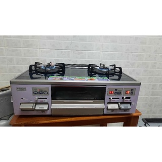 Bếp ga nhật full chức năng mặt đá viền inox