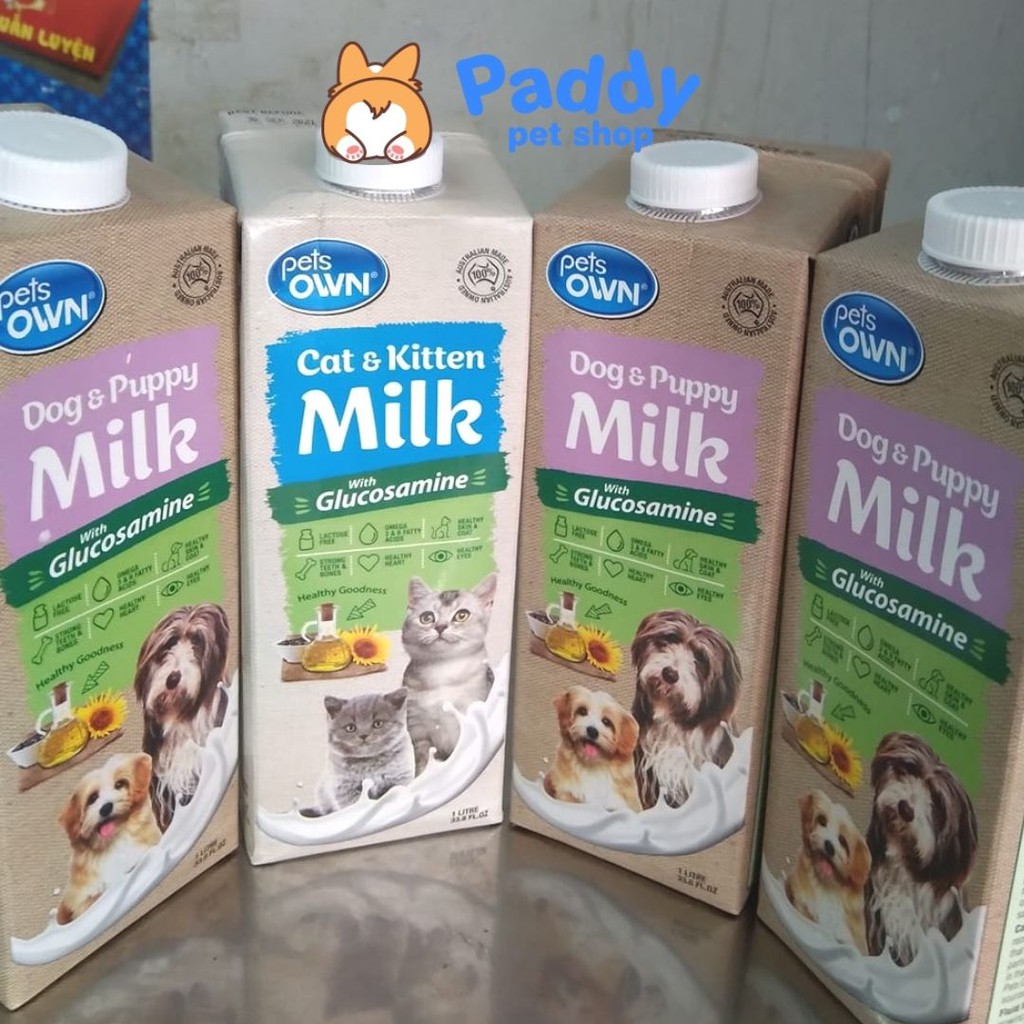 Sữa Tươi Pets Own Bổ Sung Glucosamine Cho Chó Mèo Mọi Độ Tuổi 1L (Nhập khẩu Úc) (HSD 23/04/2022)
