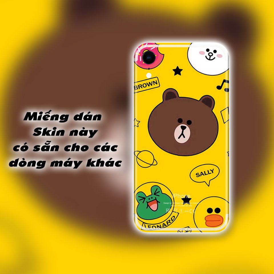 Miếng dán skin cho iPhone hình gấu Brown (Mã: atk114)
