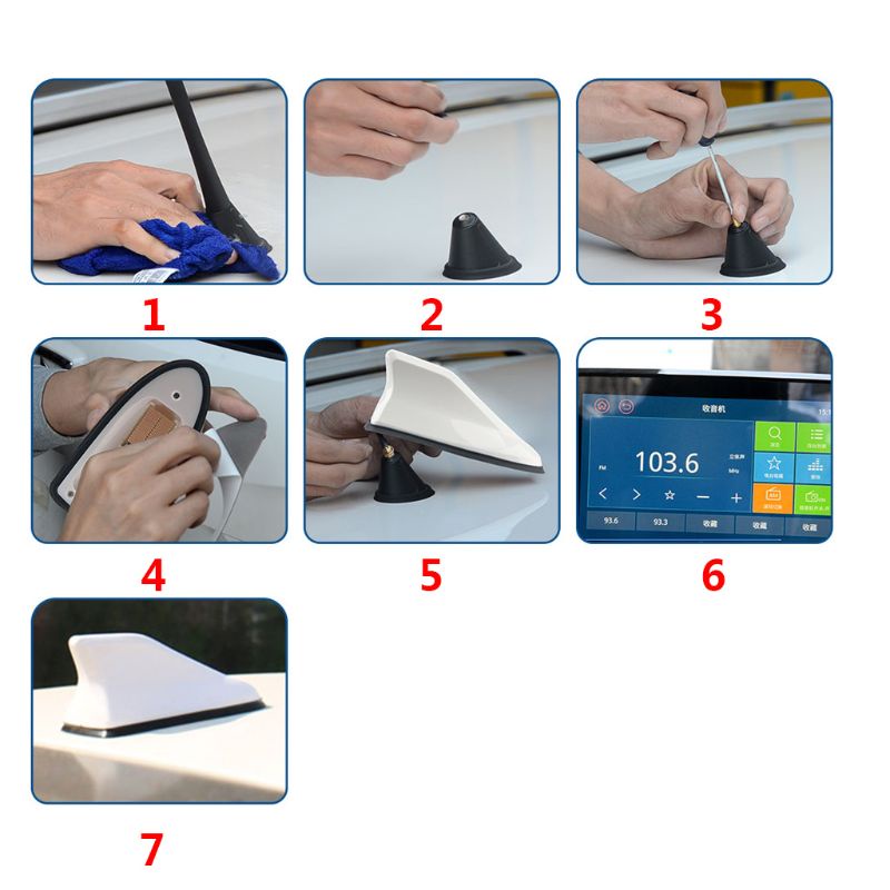 Ăng Ten Vây Cá Mập Khuếch Đại Tín Hiệu FM Trang Trí Nóc Xe Hơi