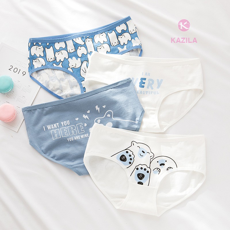 Quần lót Teen nữ dễ thương hình Gấu, Quần lót nữ cotton cao cấp kháng khuẩn Kazila QLT3 | BigBuy360 - bigbuy360.vn